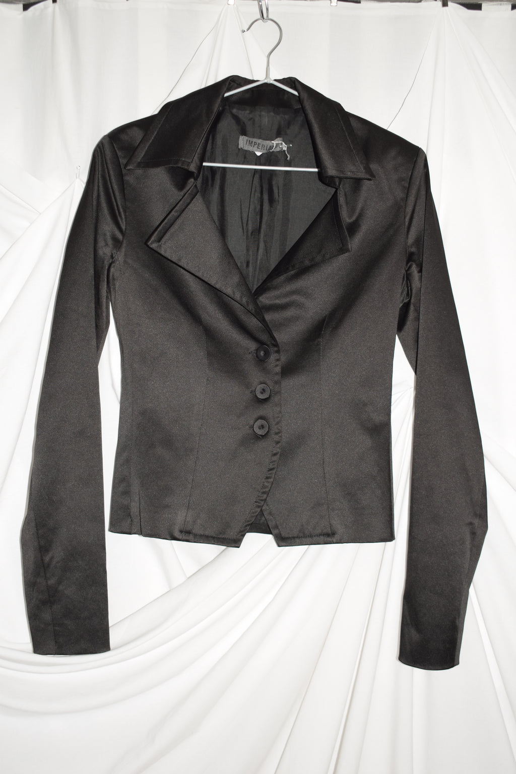 BLACK SATIN BLAZER