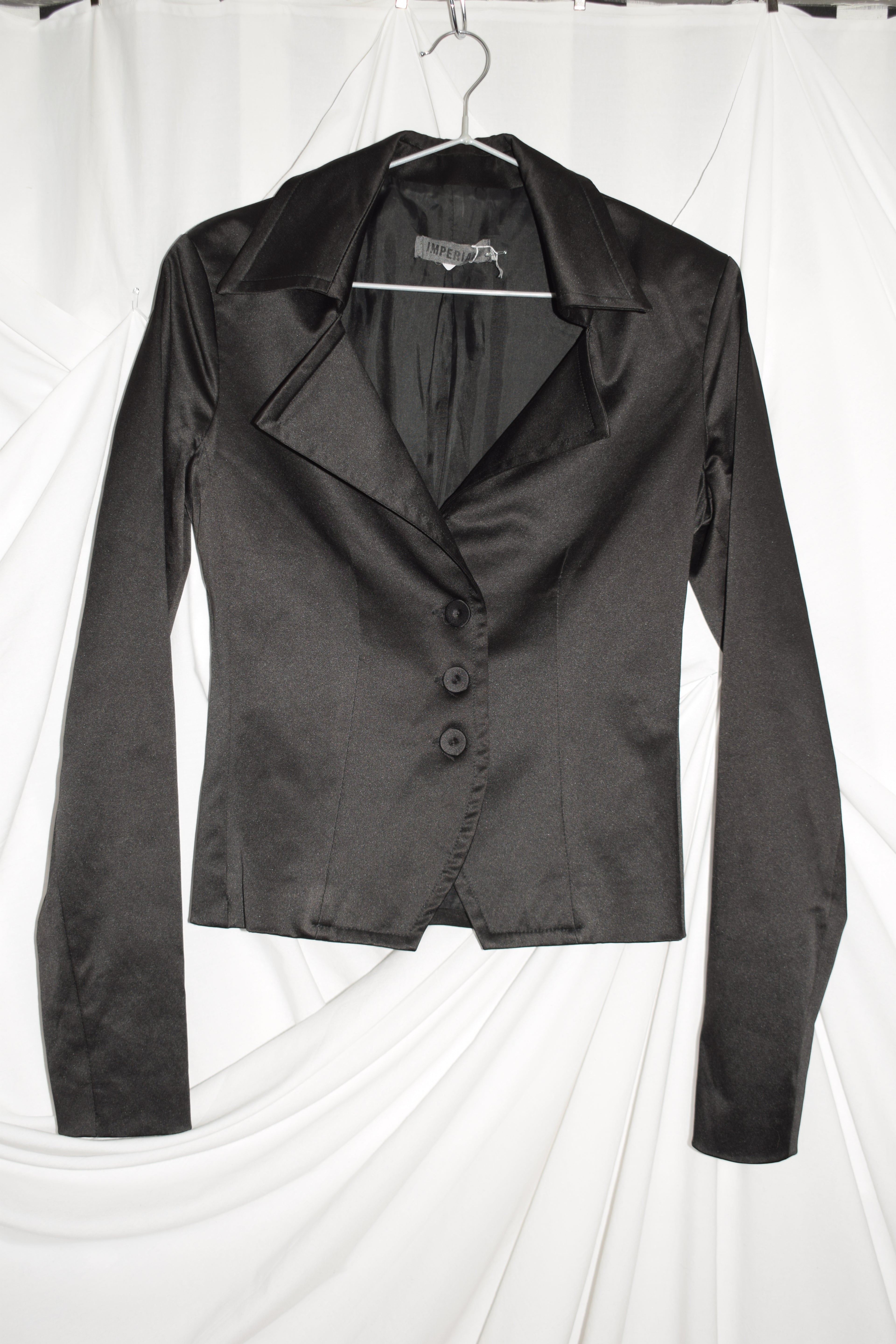 BLACK SATIN BLAZER