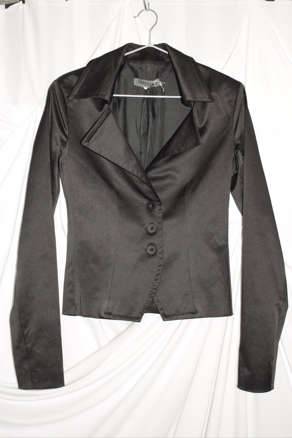 BLACK SATIN BLAZER