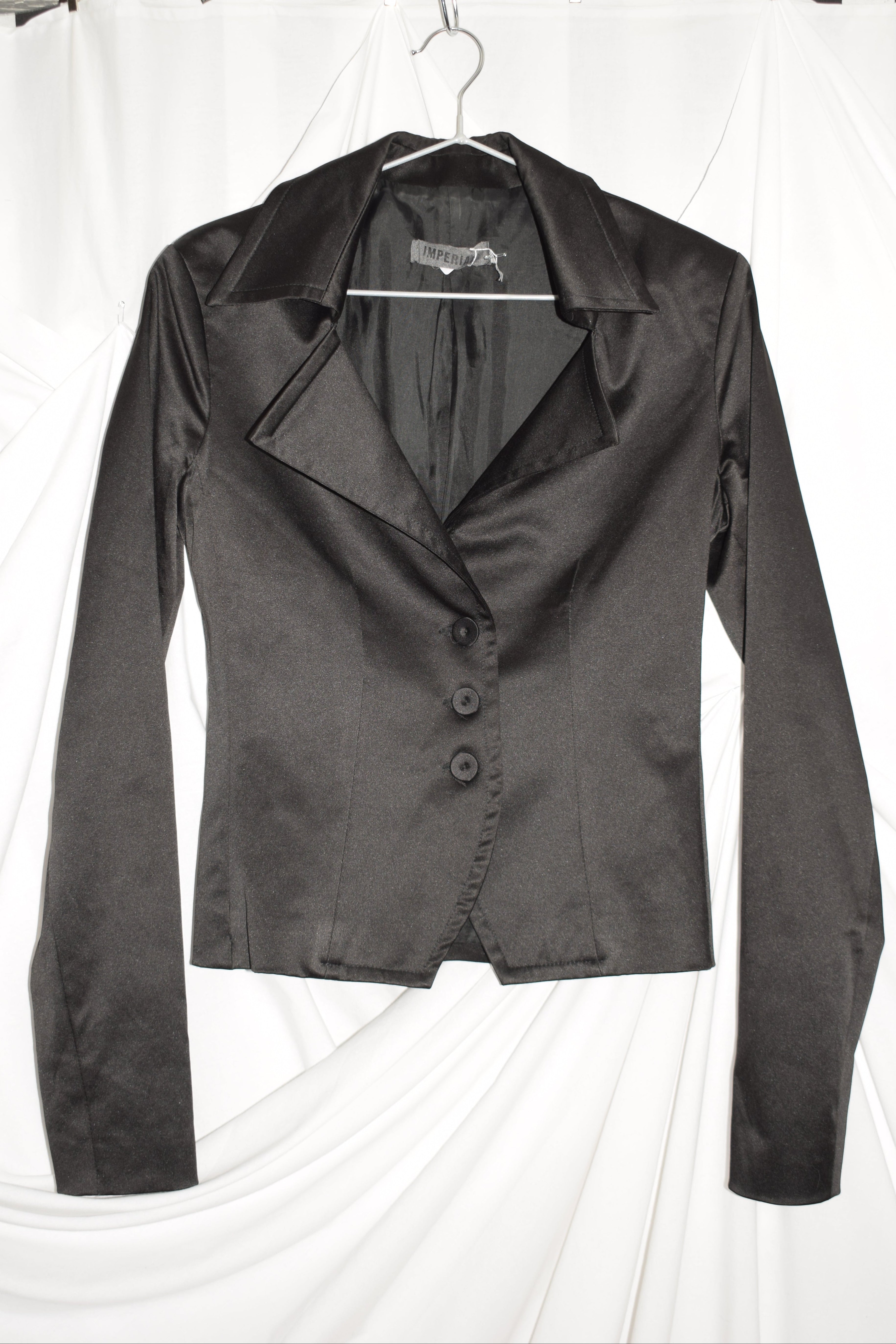 BLACK SATIN BLAZER