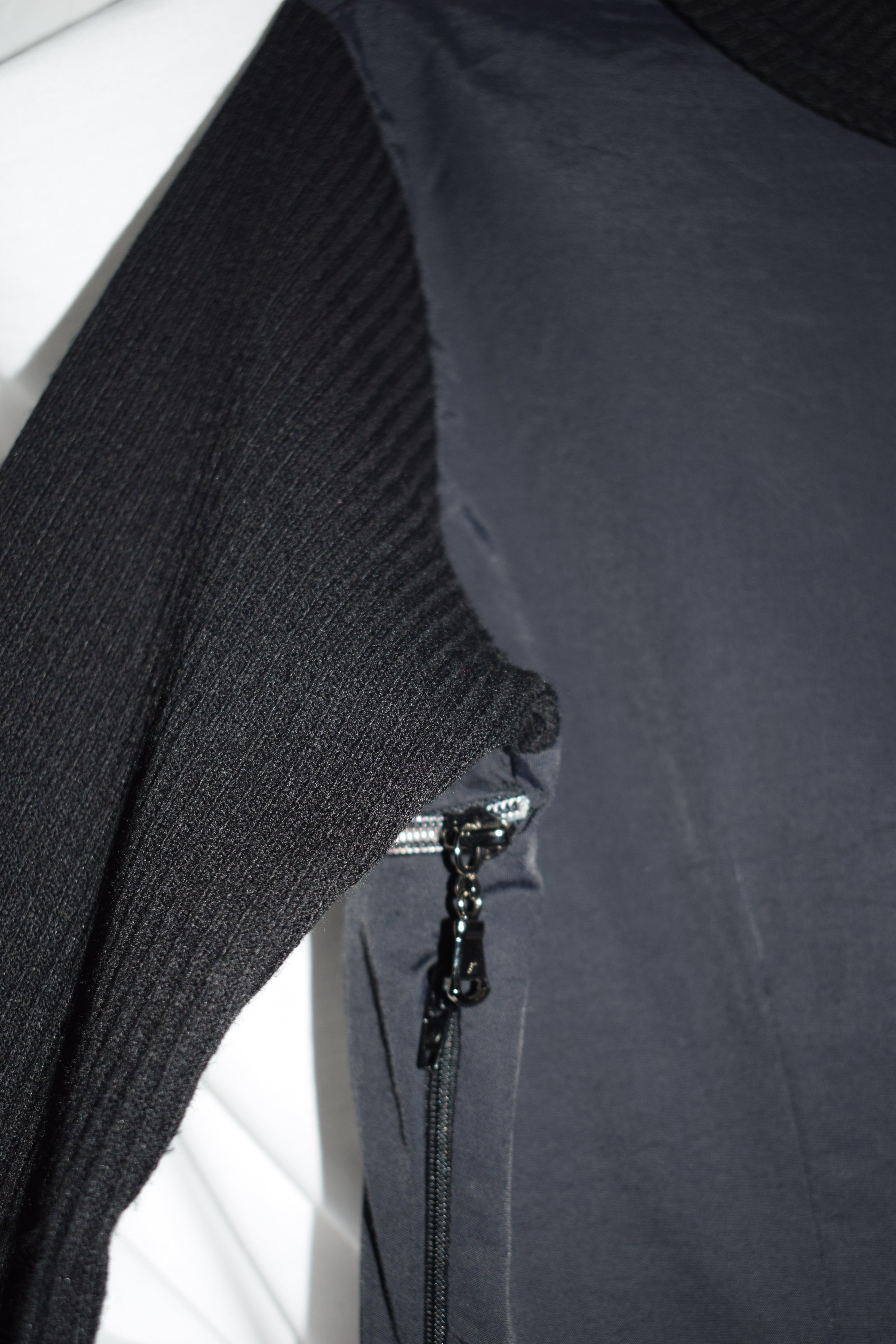 MINIMALIST GREY MIDI DRESS WITH CROSS OVER ZIP