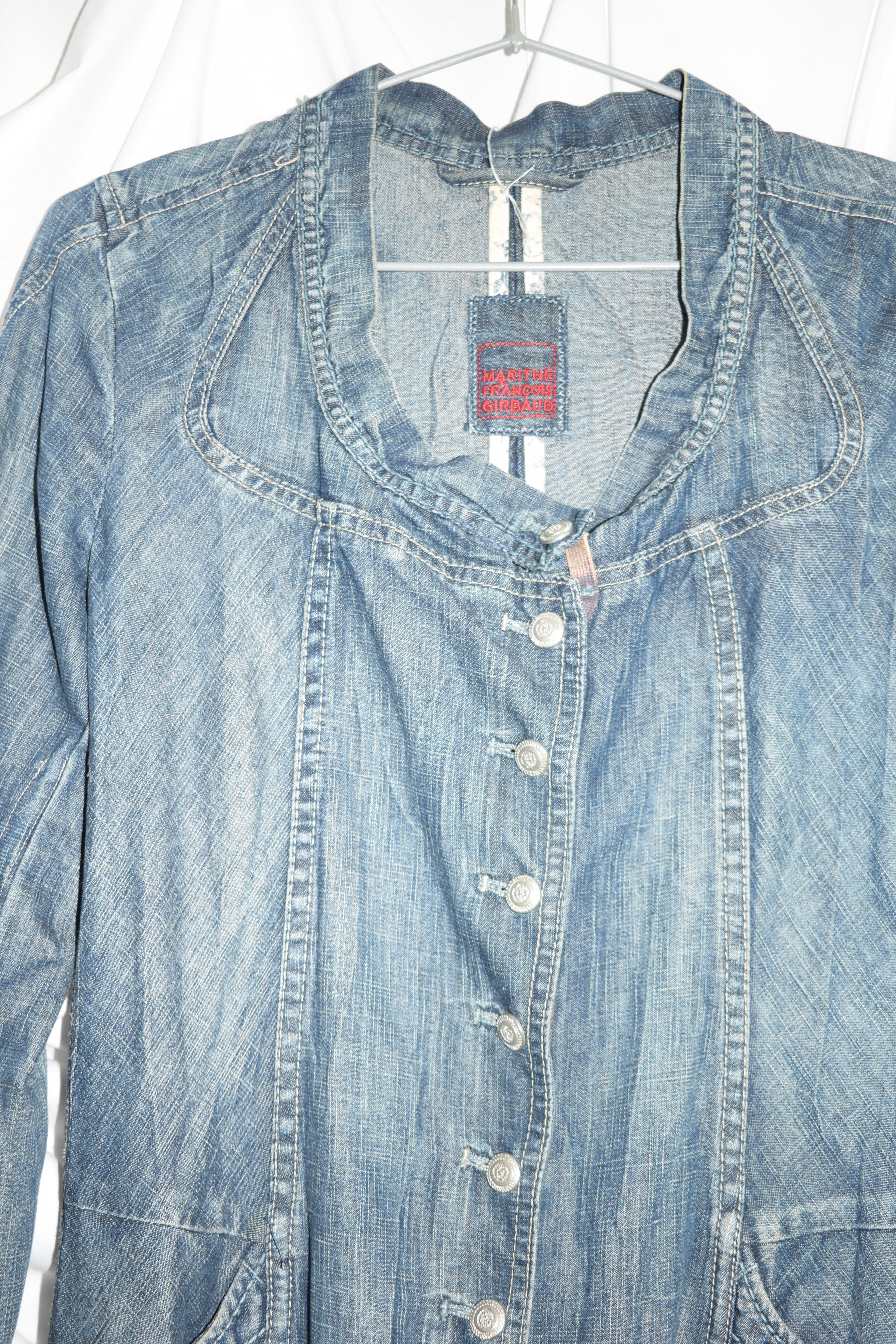 DENIM WIDE NECK MIDI COAT by Marithé + François Girbaud