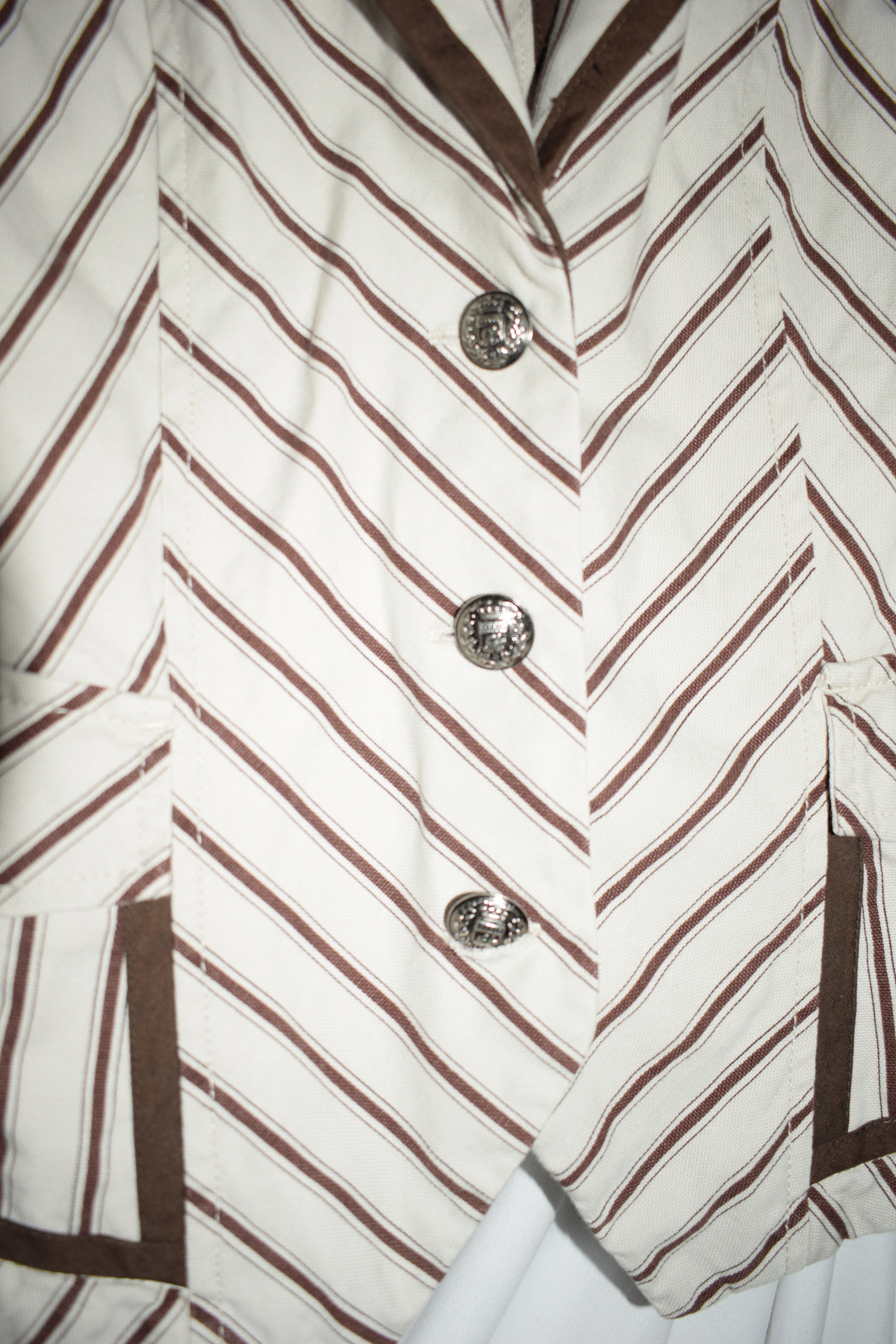 MILITARY STYLE STRIPE DENIM JACKET