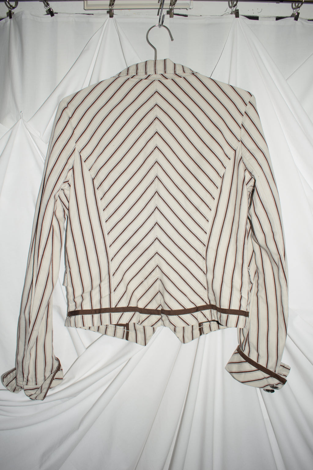 MILITARY STYLE STRIPE DENIM JACKET