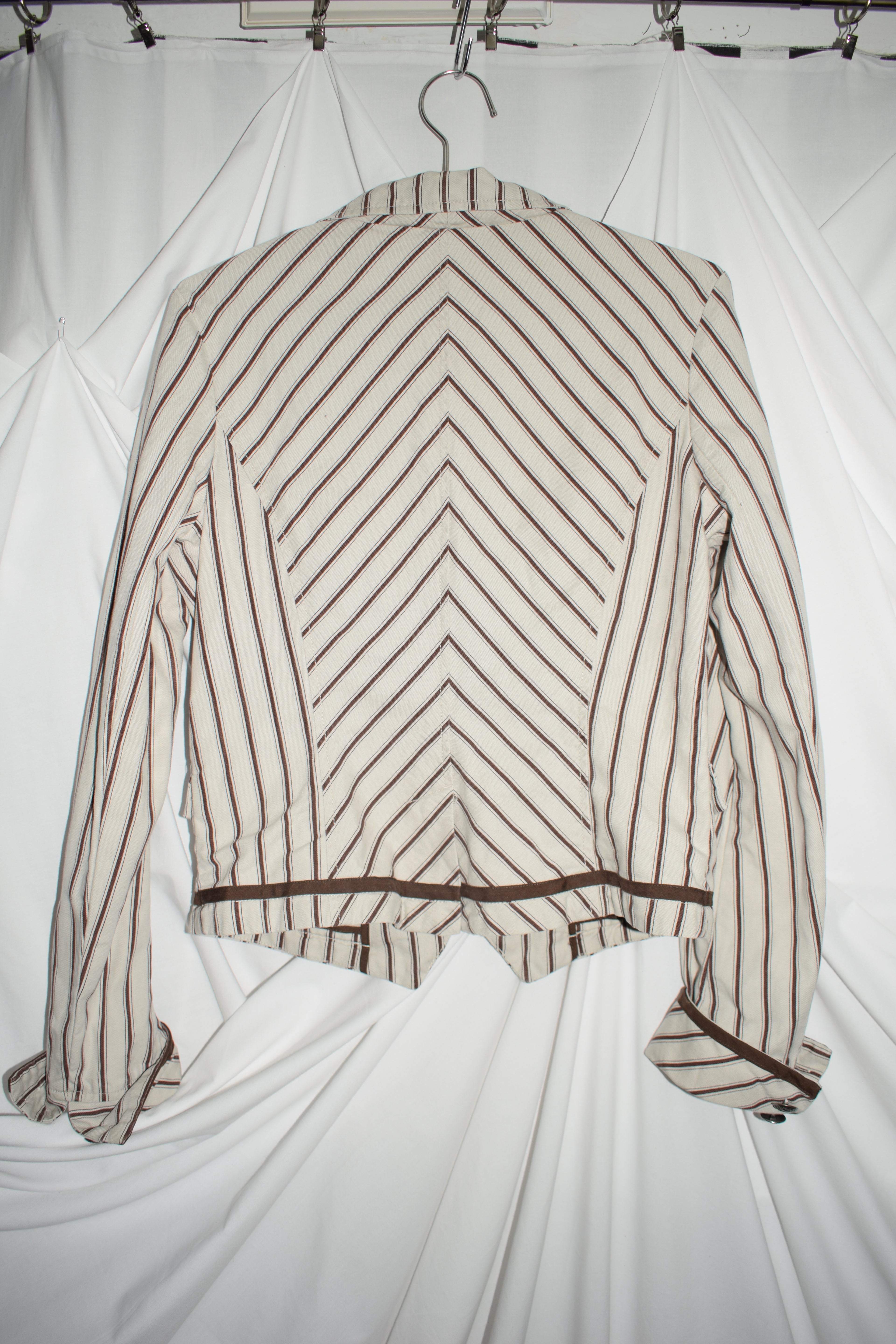 MILITARY STYLE STRIPE DENIM JACKET