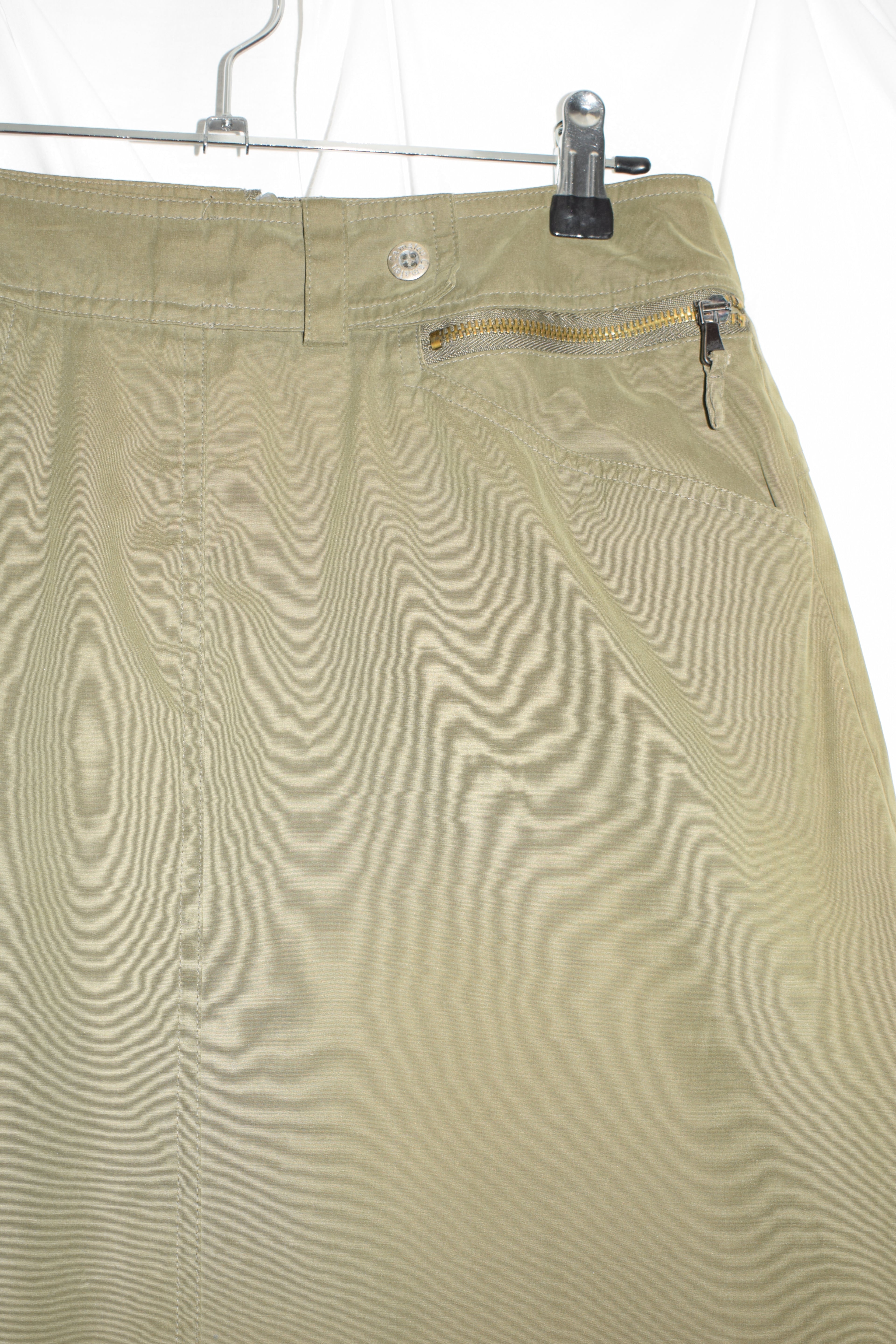 KHAKI CARGO MAXI SKIRT