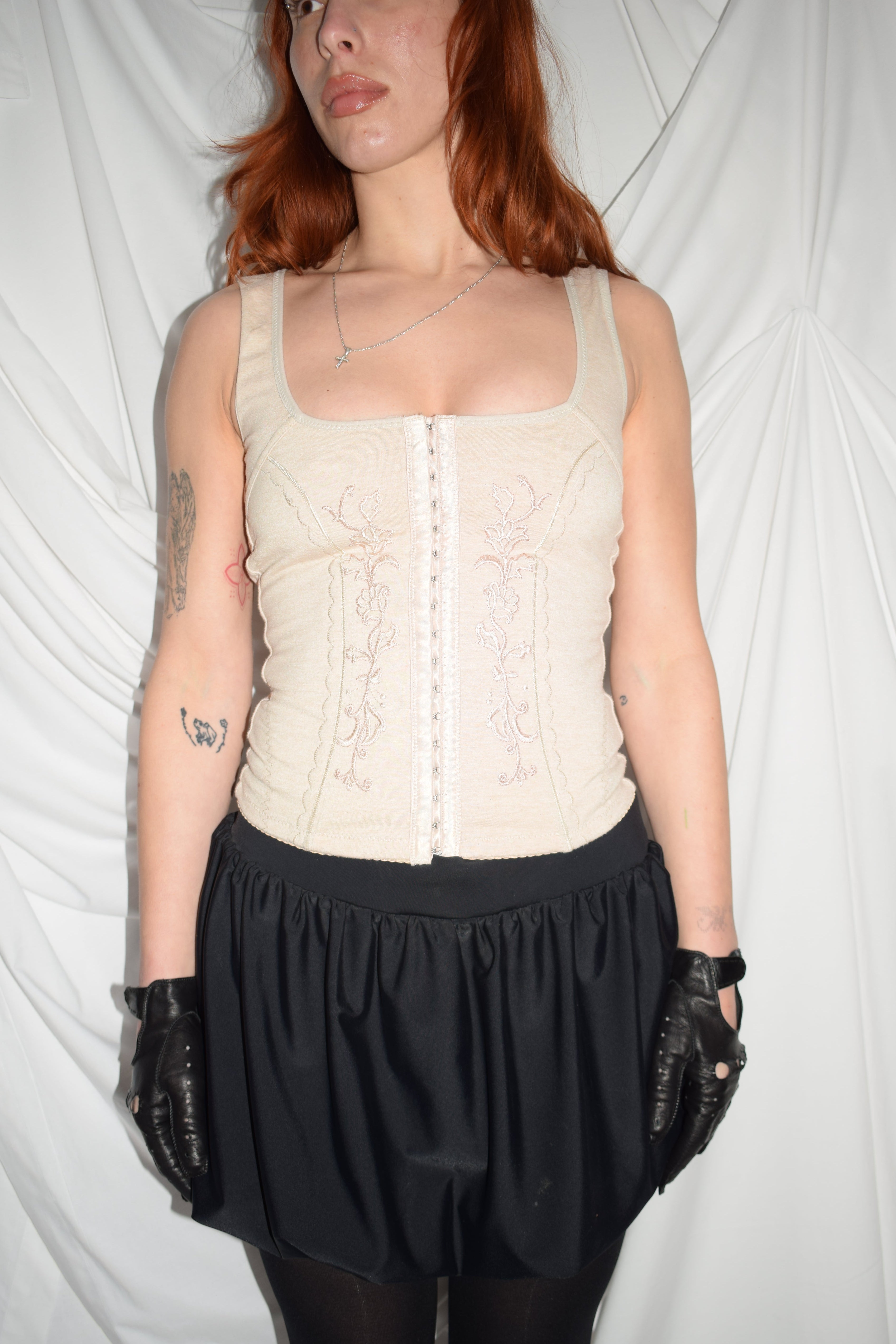 EMBROIDERY CORSET-STYLE TOP