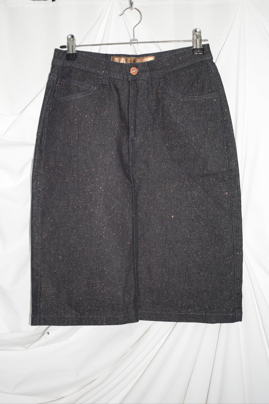 GOLD SPARKLE DENIM SKIT by BOSS