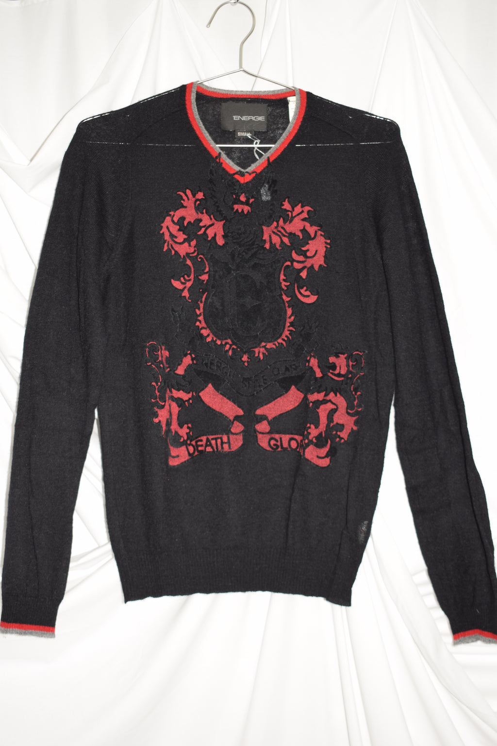 DEATH GLORY V NECK KNIT JUMPER by ENERGIE