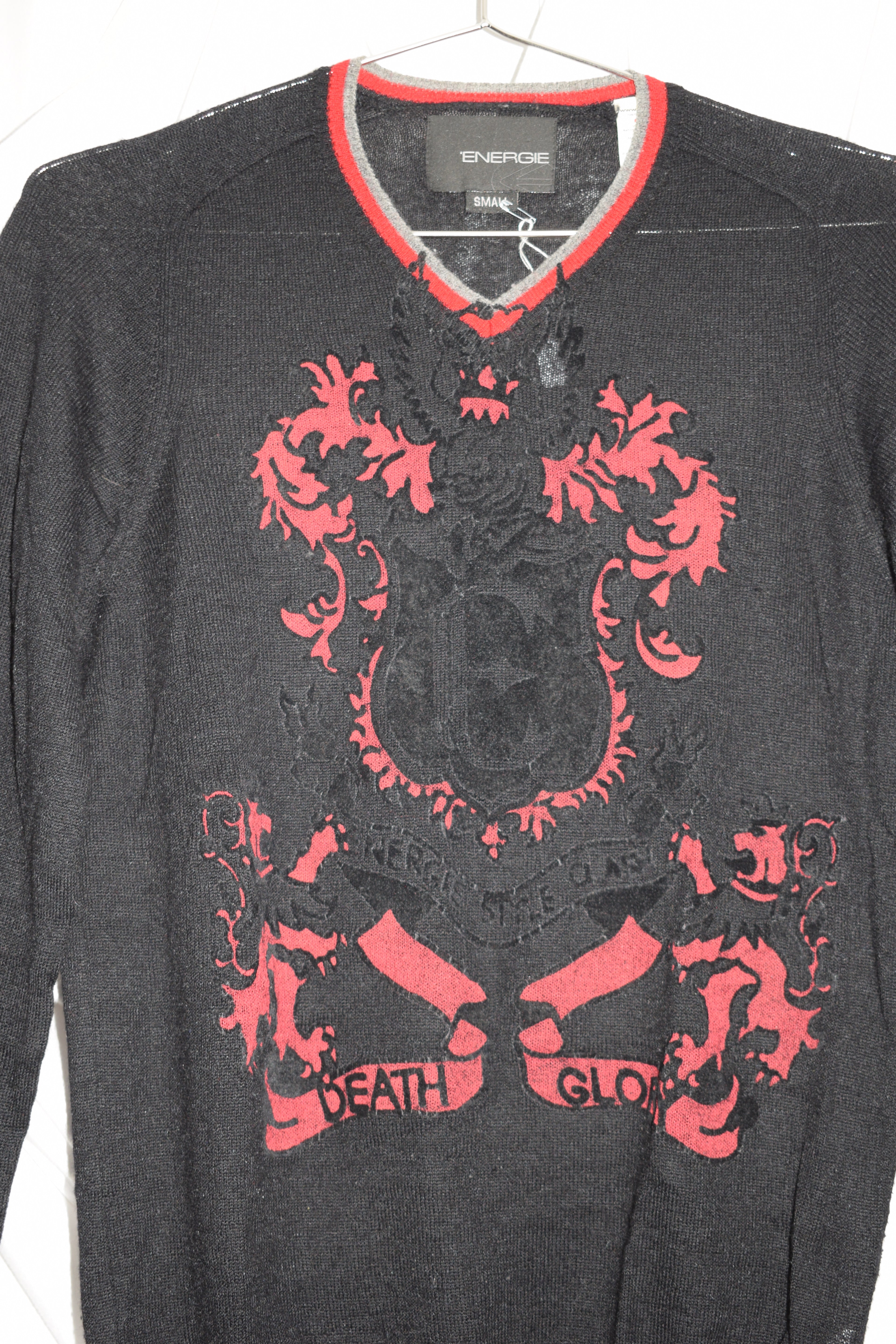 DEATH GLORY V NECK KNIT JUMPER by ENERGIE