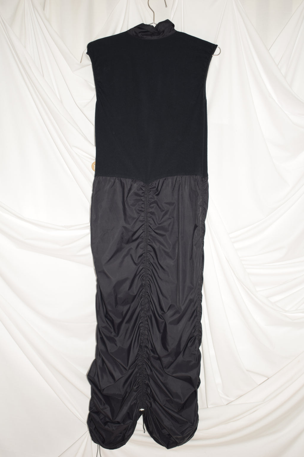 BLACK COP COPINE RUCHED MAXI DRESS
