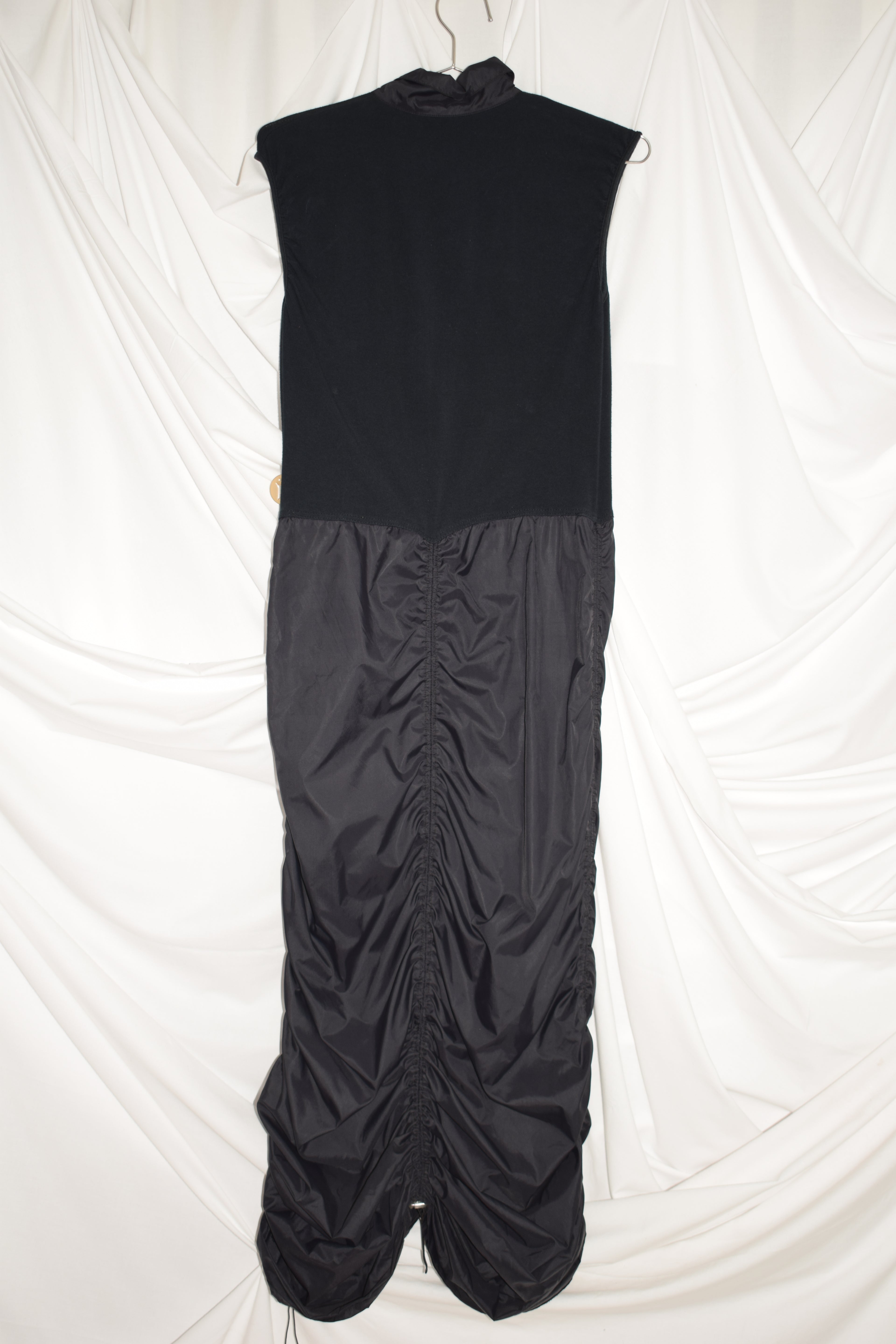BLACK COP COPINE RUCHED MAXI DRESS