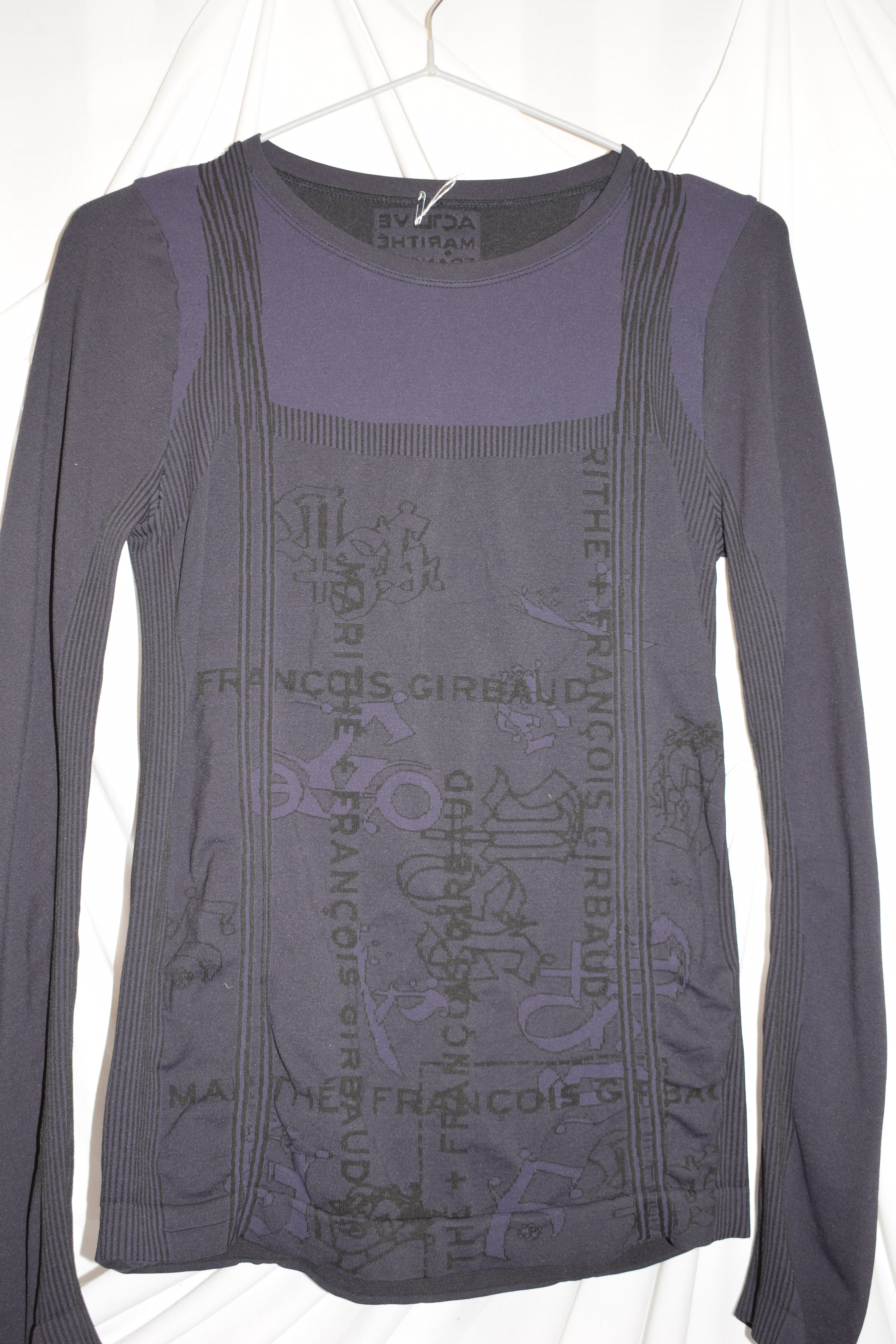 PURPLE LONG SLEEVE ELASTIC TOP by MFG