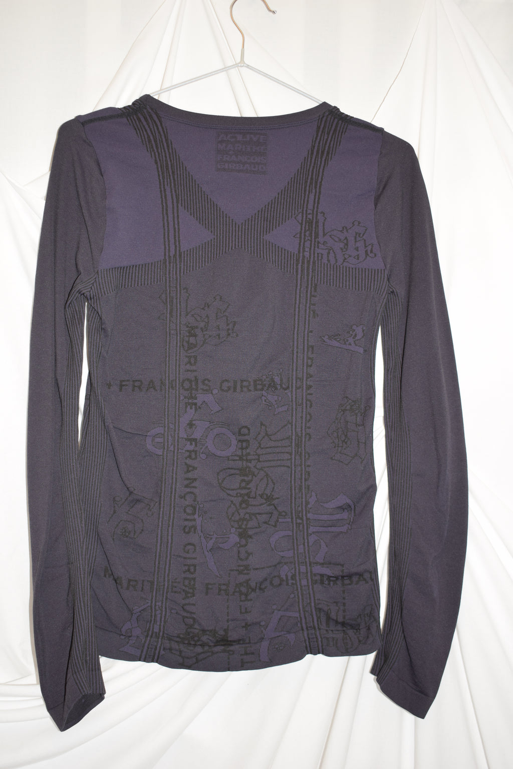 PURPLE LONG SLEEVE ELASTIC TOP by MFG