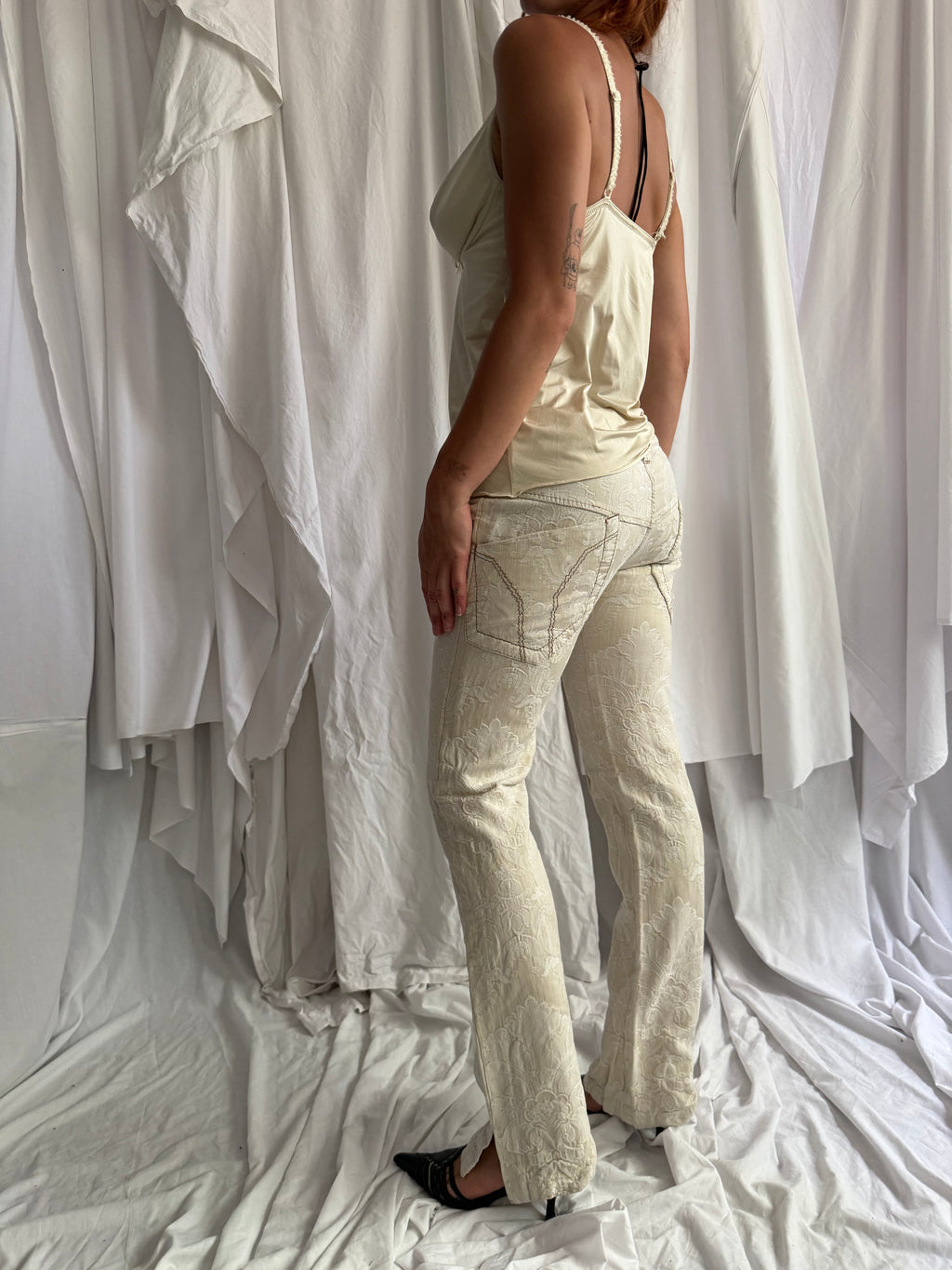 CREAM SATIN CAMI TOP