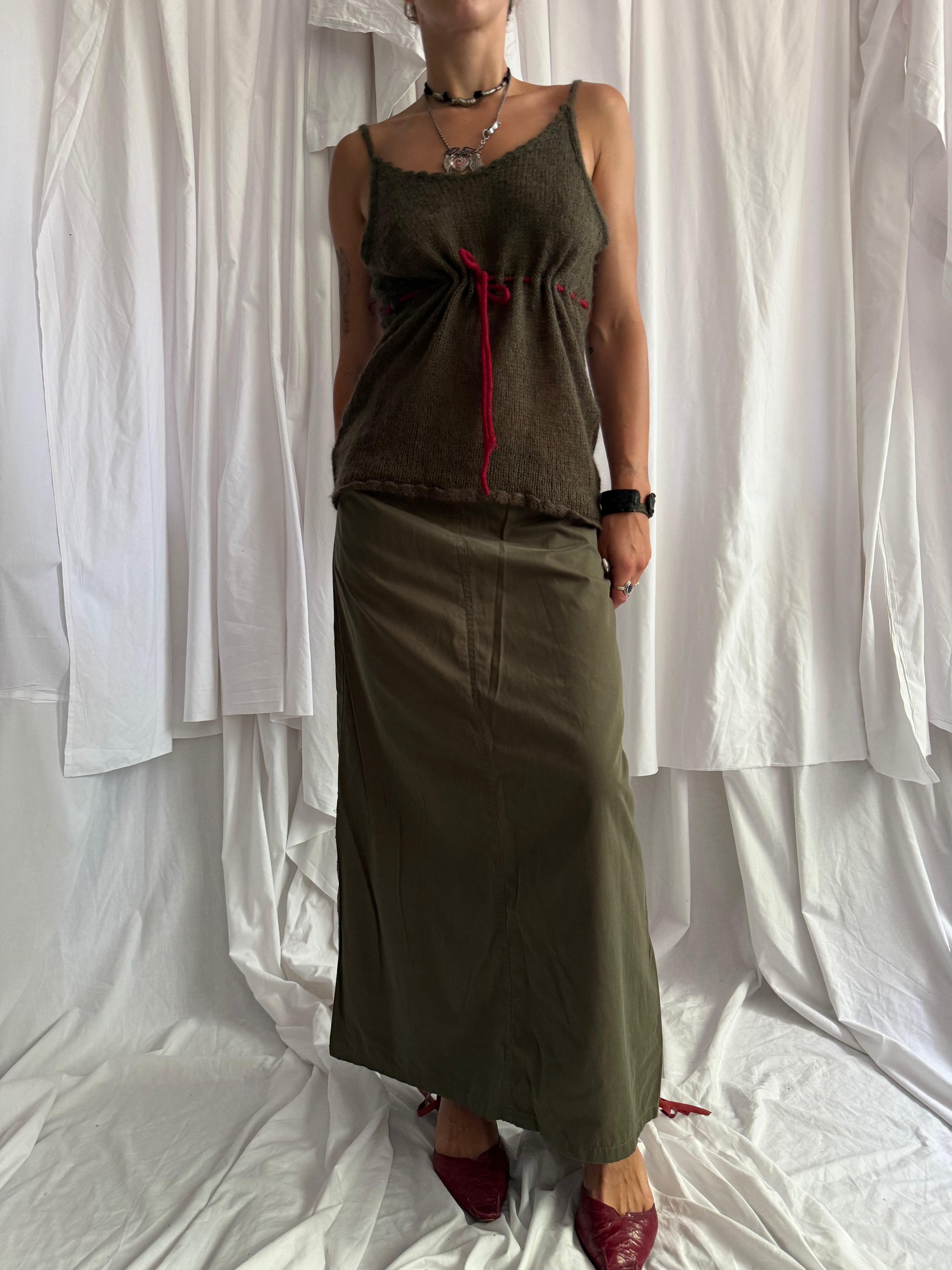 OLIVE KNIT CAMI TOP