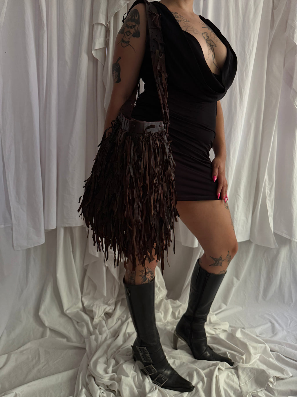 BROWN LEATHER CROSSBODY BAG