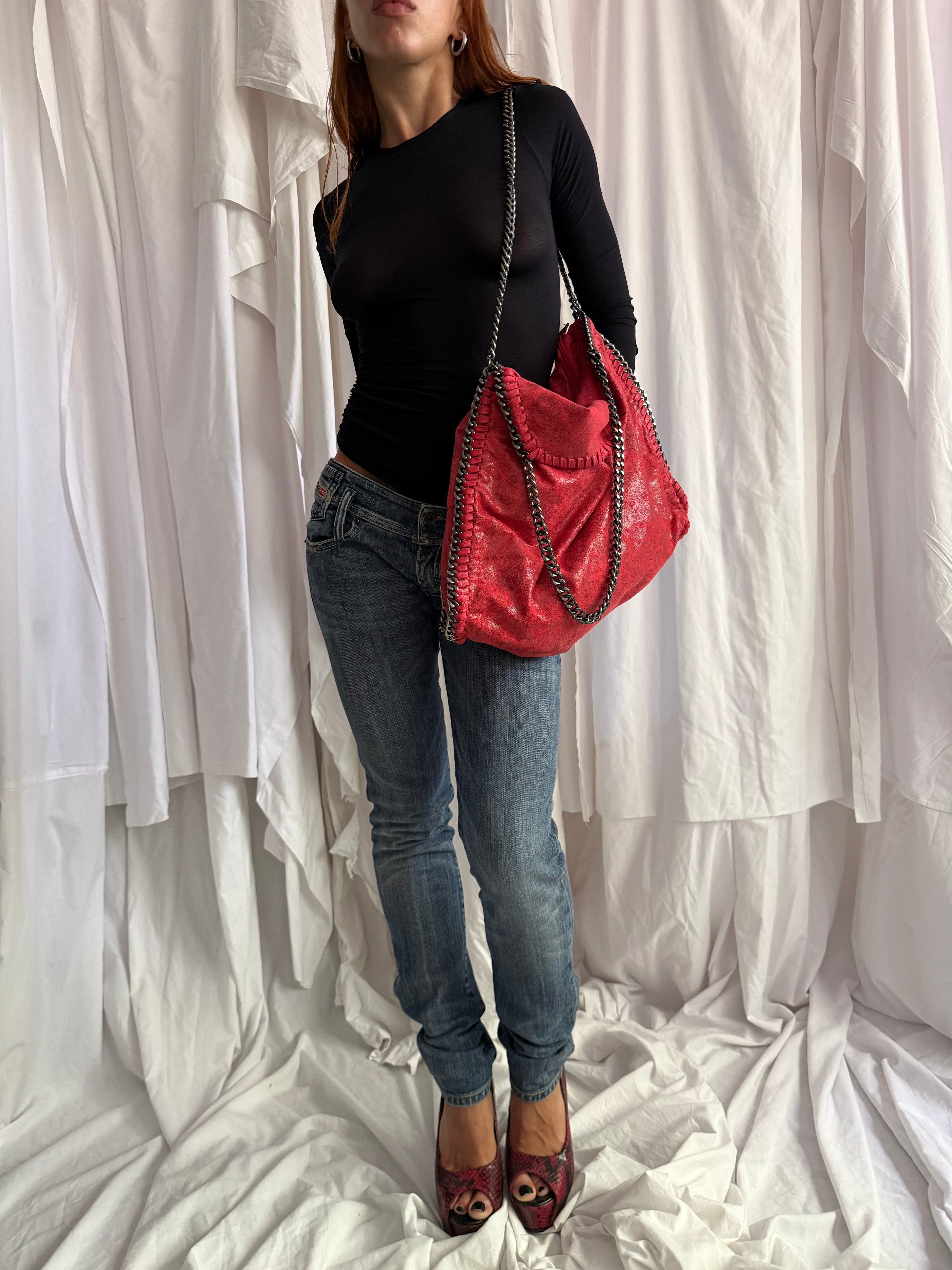 PINK CHAIN SHOULDER BAG