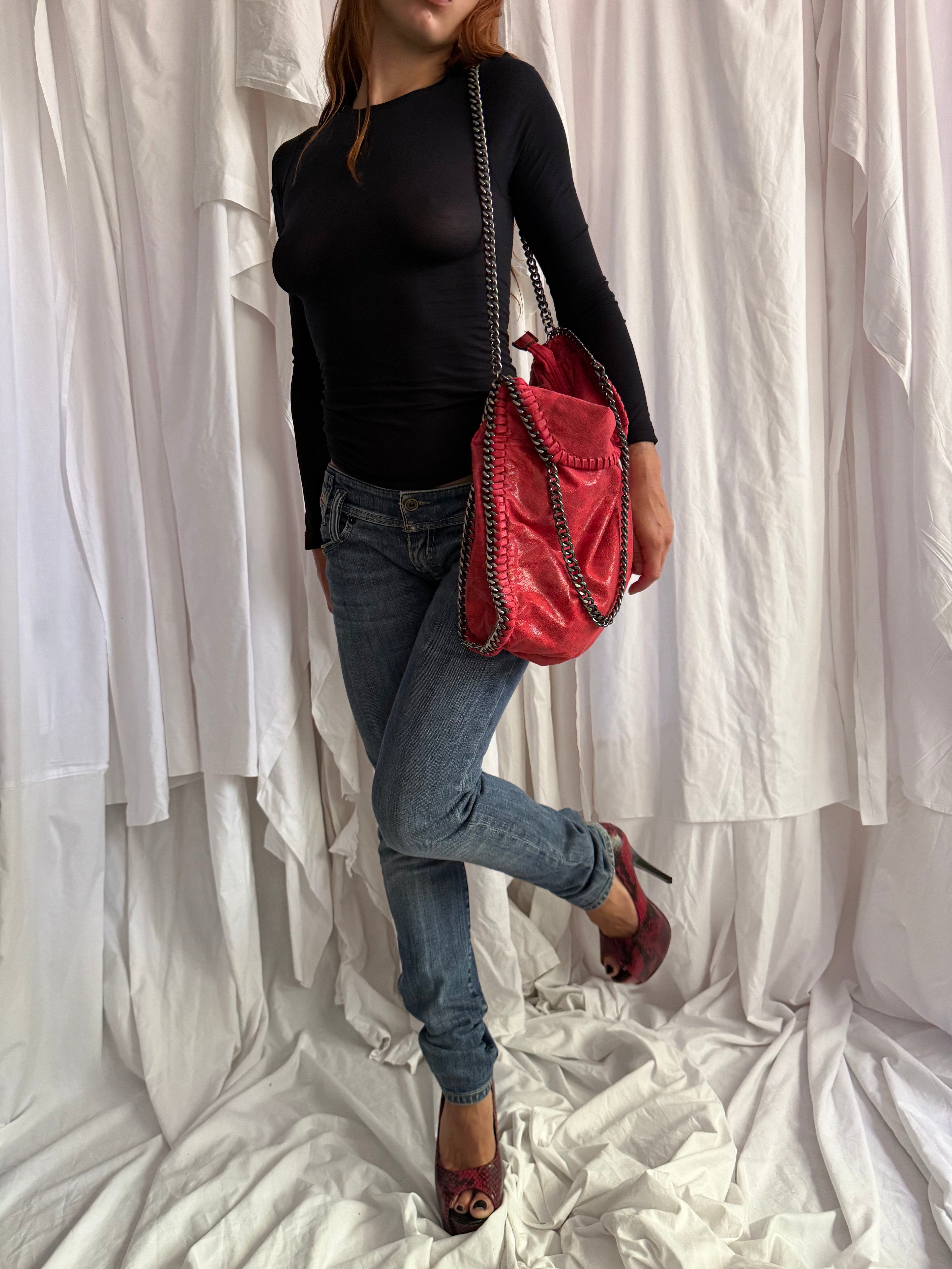 PINK CHAIN SHOULDER BAG